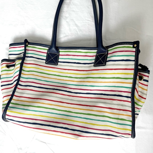 Dooney & Bourke Multi WaterColor Stripes Small Tote Handbag - Picture 3 of 7